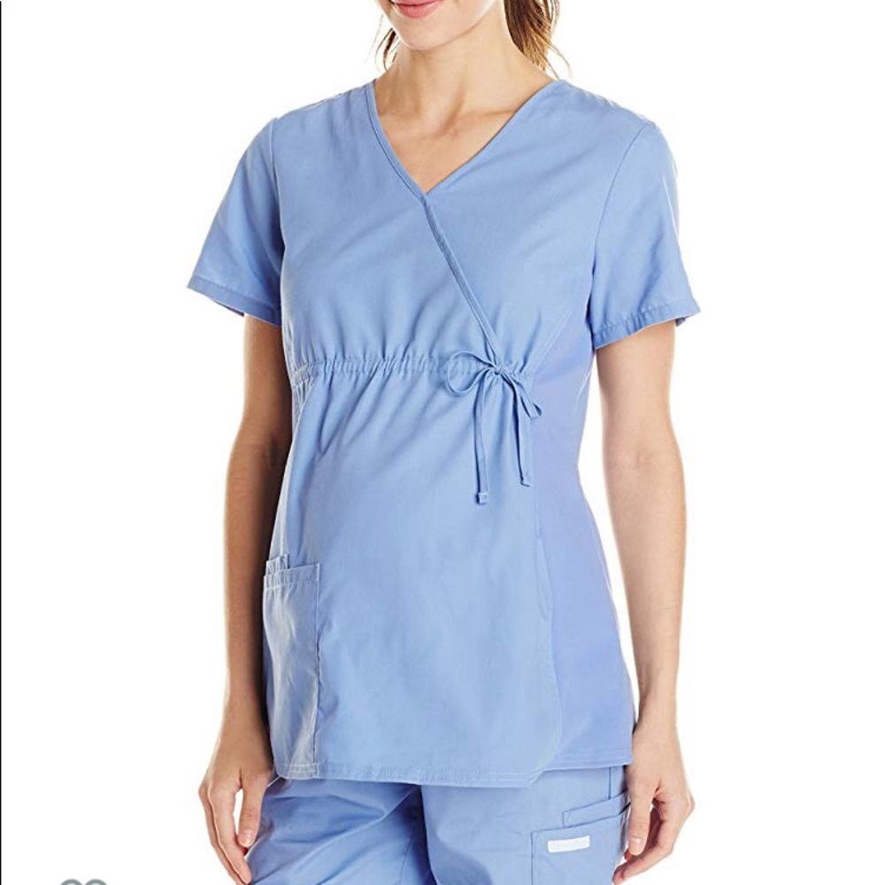 Ceil  blue maternity scrub top